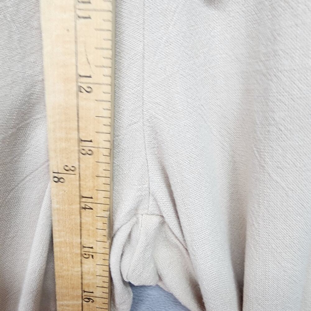 NWT Lillusory Wide Leg Pants Women Large Beige Linen Rayon Boho Elastic Lounge - Picture 12 of 12